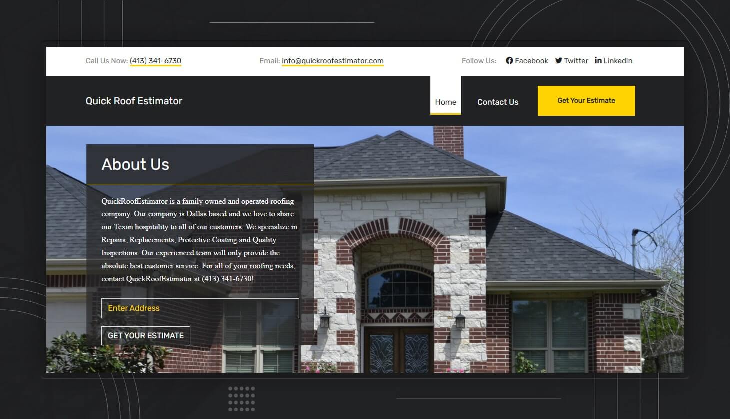 Quick Roof Estimator — Cloud & DevOps project by Ark Crew